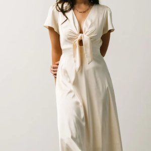 Baltic Born Poppy Satin Midi Dress - Ivory